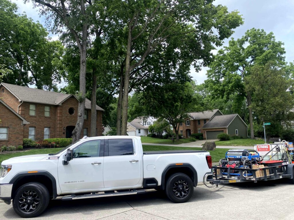 Pressure washing in Grove City, Ohio. Strong Cleaning Co.