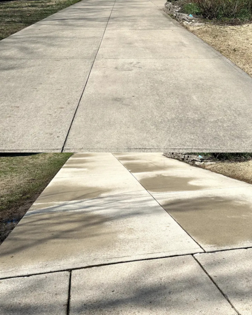 Concrete cleaning in Powell, Ohio strong cleaning co