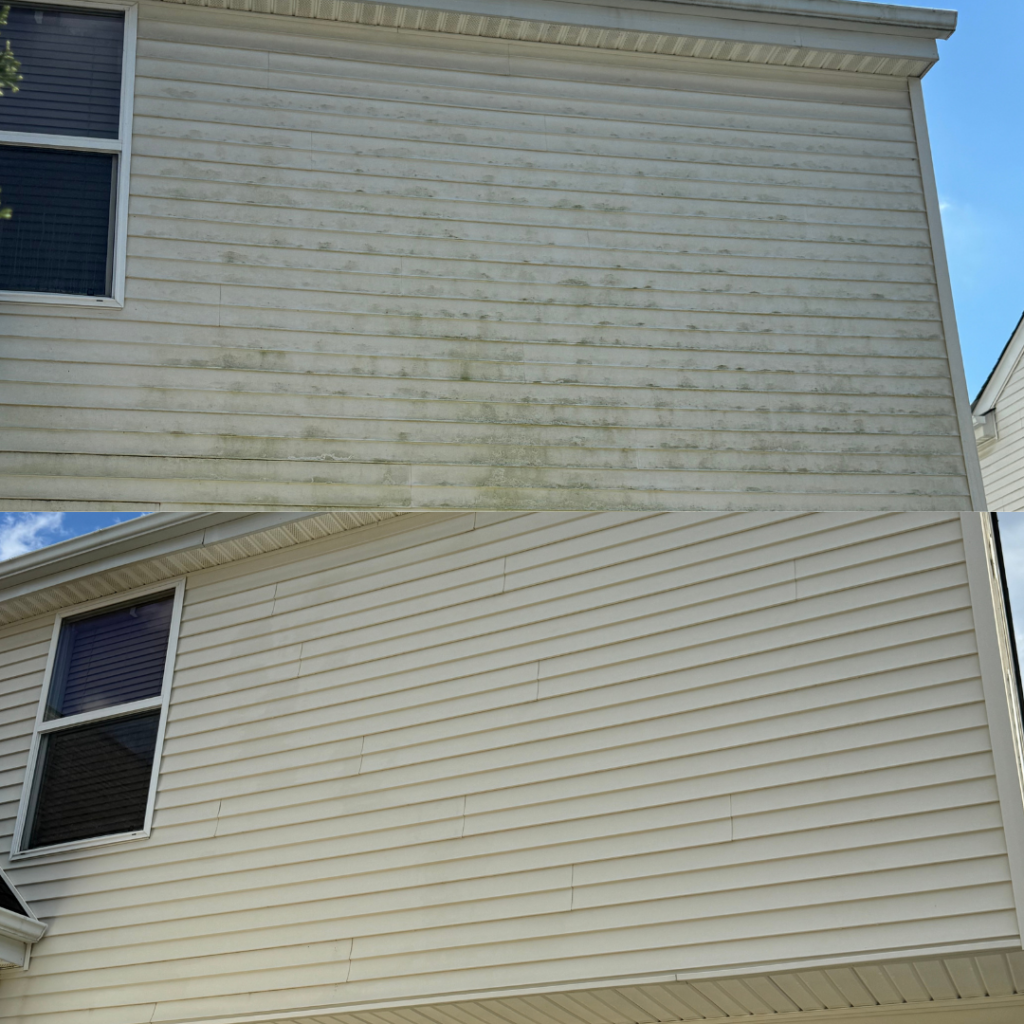 House pressure washing in Lewis Center, Ohio. Strong Cleaning Co