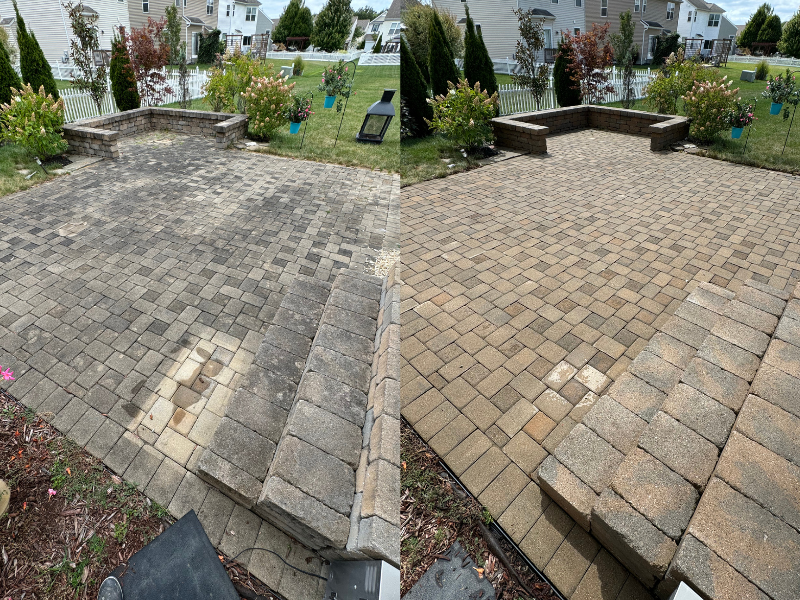 Paver patio cleaning in Westerville Ohio Strong cleaning co.